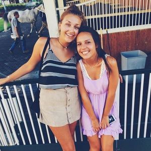 Suede mini skirt with buttons in front